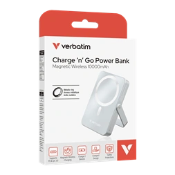 Verbatim 32266 Charge n Go 10000mAh kék vezeték nélküli kitámasztható mágneses powerbank