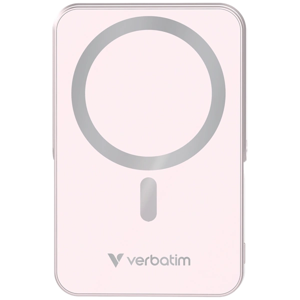Verbatim 32267 Charge n Go 10000mAh rózsaszín vezeték nélküli kitámasztható mágneses powerbank
