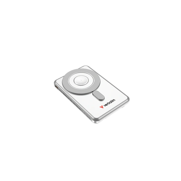 Verbatim 32276 Charge n Go 2C 5000mAh ezüst vezeték nélküli mágneses kitámasztható powerbank 2xUSB-C kábellel