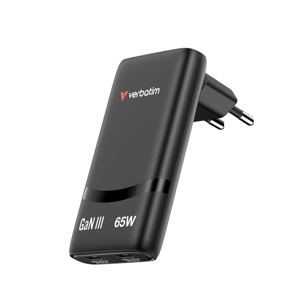 Verbatim 32354 Fold n Go 65W fekete GaN hálózati töltő