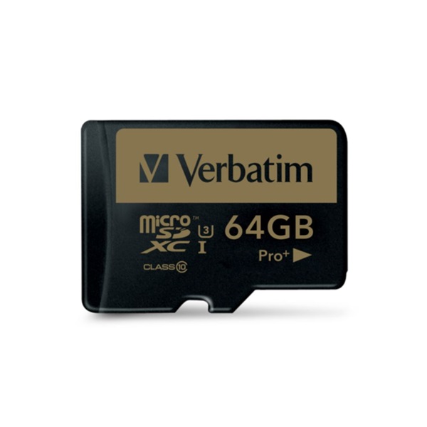 Verbatim 44034 SDXC 64GB Pro+ U3 Class 10 micro memóriakártya + adapter