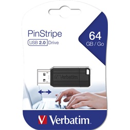 Verbatim 49065 PIN STRIPE 64GB USB 2.0 fekete Flash Drive