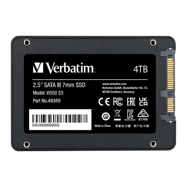 Verbatim 49355 Vi550 S3 4TB SATA3 2.5" SSD