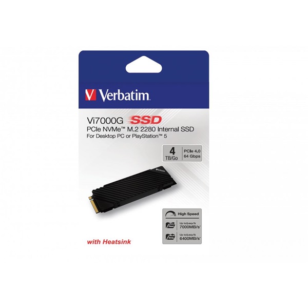 Verbatim 49369 Vi7000G 4TB Internal PCIe NVMe M.2 fekete SSD