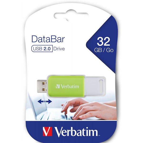 Verbatim 49454 DataBar 32GB USB 2.0 zöld Flash Drive