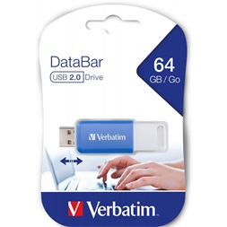 Verbatim 49455 DataBar 64GB USB 2.0 kék Flash Drive