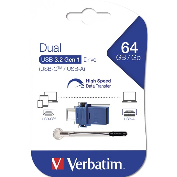 Verbatim 49967 64GB USB 3.0/USB C Dual Flash Drive