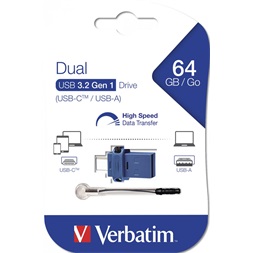 Verbatim 49967 64GB USB 3.0/USB C Dual Flash Drive