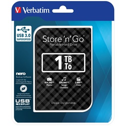 Verbatim 53194 Store `n` Go 2,5" 1TB USB 3.0 SuperSpeed fekete külső winchester