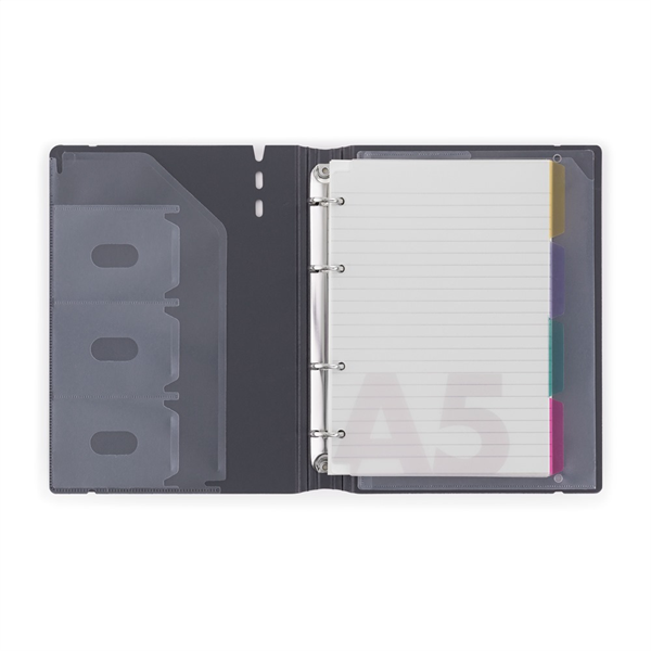 Verde A5 4 gyűrűs 3x30 vegyes lappal türkiz gyűrűs mappa