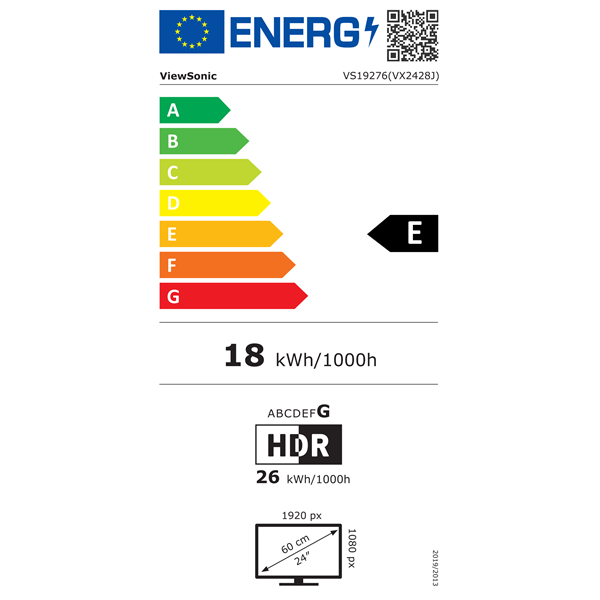 ViewSonic 24" VX2428J FHD IPS 165Hz HDMI/DP gamer monitor