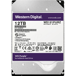 Western Digital 3,5" 12000GB belső SATAIII 7200RPM 256MB PURPLE WD121PURZ winchester 3 év