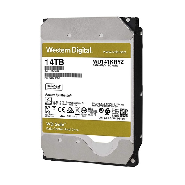 Western Digital 3,5" 14000GB belső SATAIII 7200RPM 512MB Gold WD141KRYZ winchester
