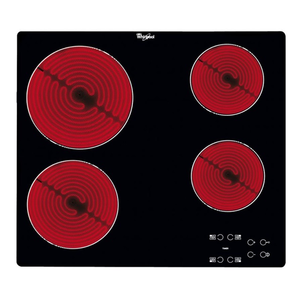 Whirlpool AKT 8090/NE fekete, beépíthető, elektromos üvegkerámia, főzőzóna: 4, beépíthető méret: 56cm, főzőlap