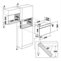 Whirlpool AMW 439/NB 750W 22L fekete beépíthető mikrohullámú sütő