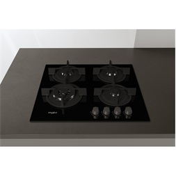 Whirlpool GOR 625/NB1 fekete, beépíthető, gáz, főzőzóna: 4, beépíthető méret: 56cm, főzőlap