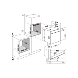 Whirlpool OMK38HU0X inox-fekete, beépíthető, sütőtér: 71 liter, grill, légkeverés sütő