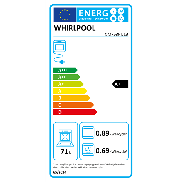 Whirlpool OMK58HU1B fekete, beépíthető, sütőtér: 71L, hidrolitikus, sütő