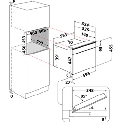 Whirlpool W11I MW161 900W 40L fekete beépíthető mikrohullámú sütő