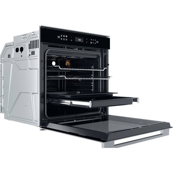 Whirlpool W7 OM4 4S1 P BL fekete, beépíthető, sütőtér: 73L, grill, légkeverés, pirolitikus, sütő