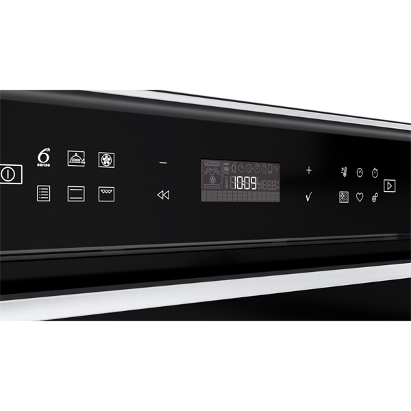 Whirlpool W7 OM4 4S1 P BL fekete, beépíthető, sütőtér: 73L, grill, légkeverés, pirolitikus, sütő