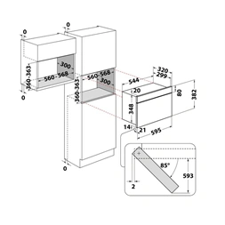 Whirlpool WMN14BB 750W 22L fekete beépíthető mikrohullámú sütő