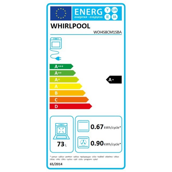 Whirlpool WOI4S8CM1SBA fekete, beépíthető, sütőtér: 73L, sütő