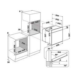 Whirlpool WOI4S8CM1SXA inox, beépíthető, sütőtér: 73L, sütő