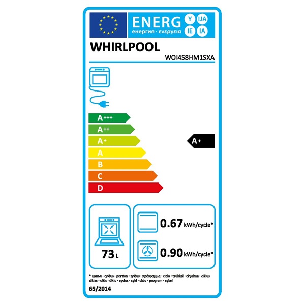 Whirlpool WOI4S8HM1SXA inox-fekete, beépíthető, sütőtér: 73 liter,grill, légkeverés sütő