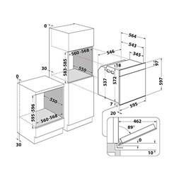 Whirlpool WOI9A8FPT2SBA fekete, beépíthető, sütőtér: 73L, pirolitikus, sütő
