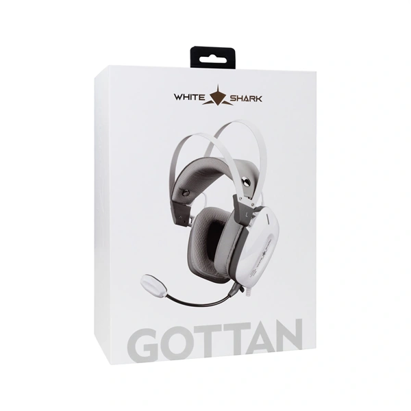 White Shark GOTTAN fehér gamer headset