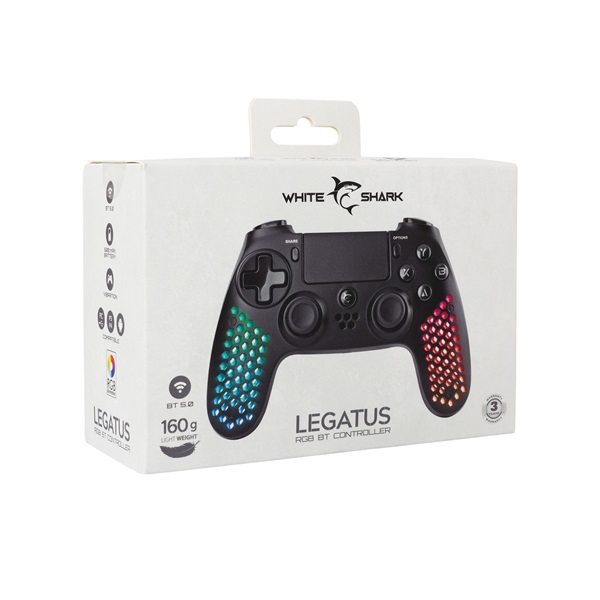 White Shark GPW-4009 Legatus PC/PS3/PS4 vezeték nélküli fekete kontroller