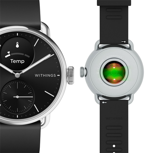 Withings HWA10-model 1 ScanWatch 2 38mm fekete okosóra (Újracsomagolt)
