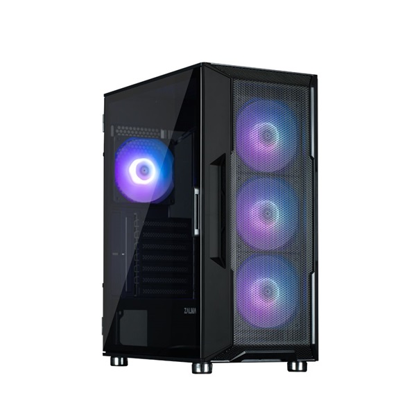 Zalman i3 Neo ARGB Black fekete (táp nélküli) ablakos ATX ház