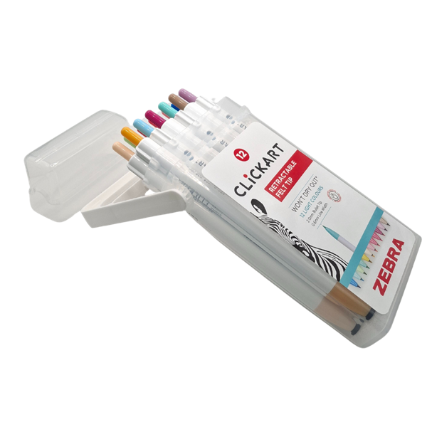 Zebra ClickArt nyomógombos 12 db-os filctoll készlet