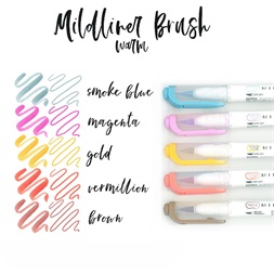 Zebra Mildliner Brush Warm 5db-os kettős végű ecset marker