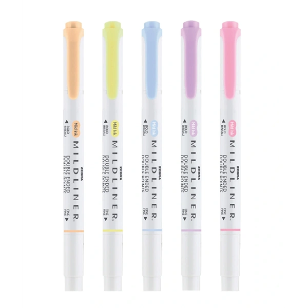 Zebra Mildliner Gentle 5 db kettős végű szövegkiemelő készlet