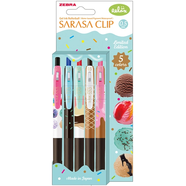 Zebra Sarasa Clip 0,5 Ice Cream 5 db zselés toll készlet