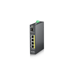 ZyXEL RGS100-5P 4port GbE LAN (120W) PoE 1port GbE SFP ipari switch