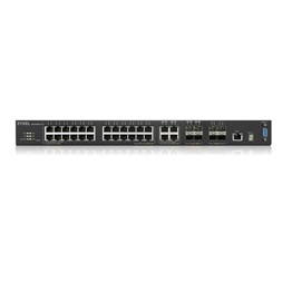 ZyXEL XGS4600-32 24port GbE LAN 4port GbE combo SFP/RJ45 4port 10GbE SFP+ L2+ L3+ menedzselhető, stackelhető switch