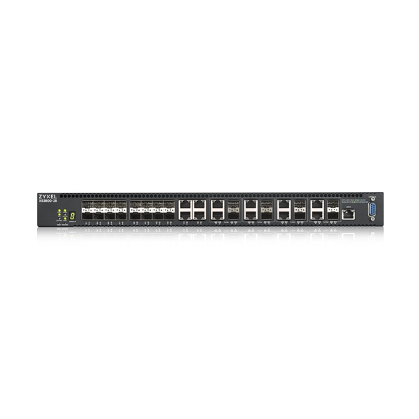 ZyXEL XS3800-28 4x10GbE LAN 8x10GbE Combo RJ45/SFP+ 16xSFP+ port L2+ menedzselhető switch