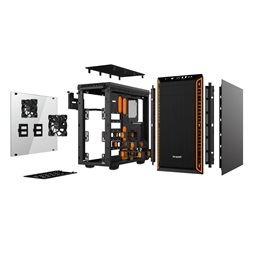 Be Quiet! Pure Base 600 fekete/narancssárga (táp nélküli) ablakos ATX ház