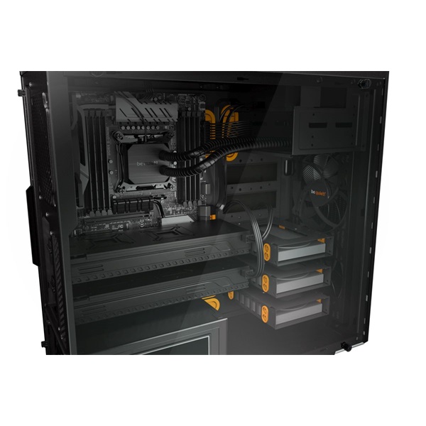 Be Quiet! Pure Base 600 fekete/narancssárga (táp nélküli) ablakos ATX ház